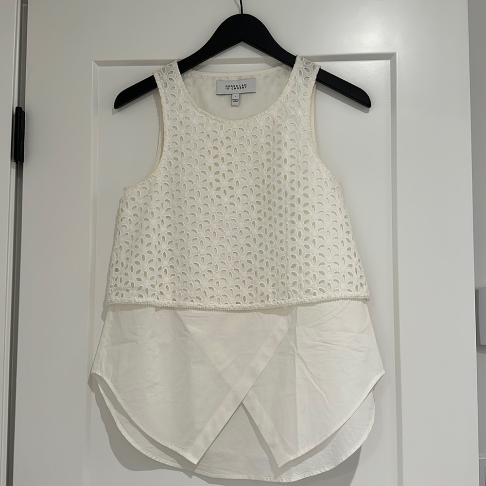Eyelette white blouse by Derek Lam 10 Crosby in crisp white
